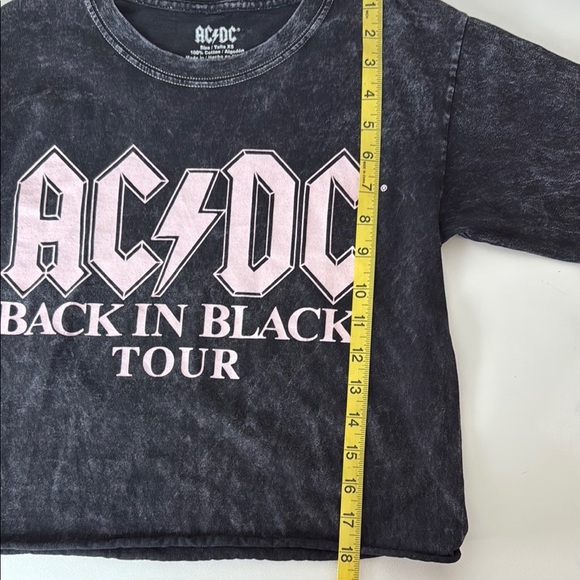 AC/DC Black In Black Tour Graphic Crop‎ Tee XS - Picture 8 of 9